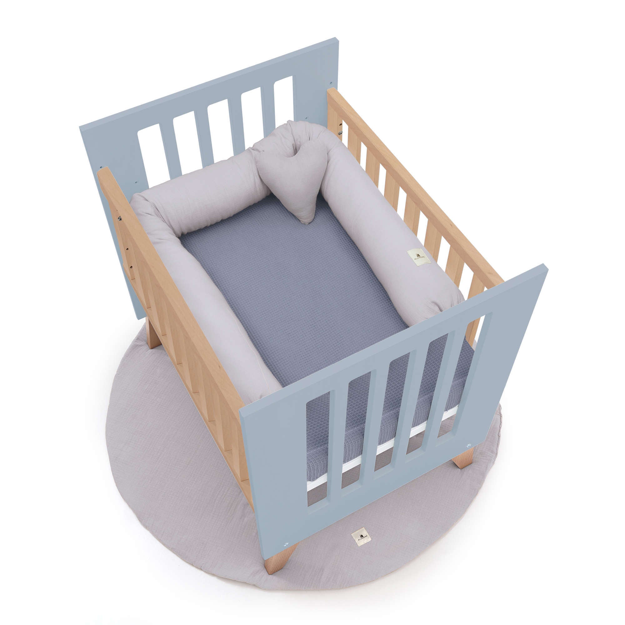 Minicuna colecho 60x80 cm (5en1) madera/azul · Nexor Uno Blu denim C187RA-M4195