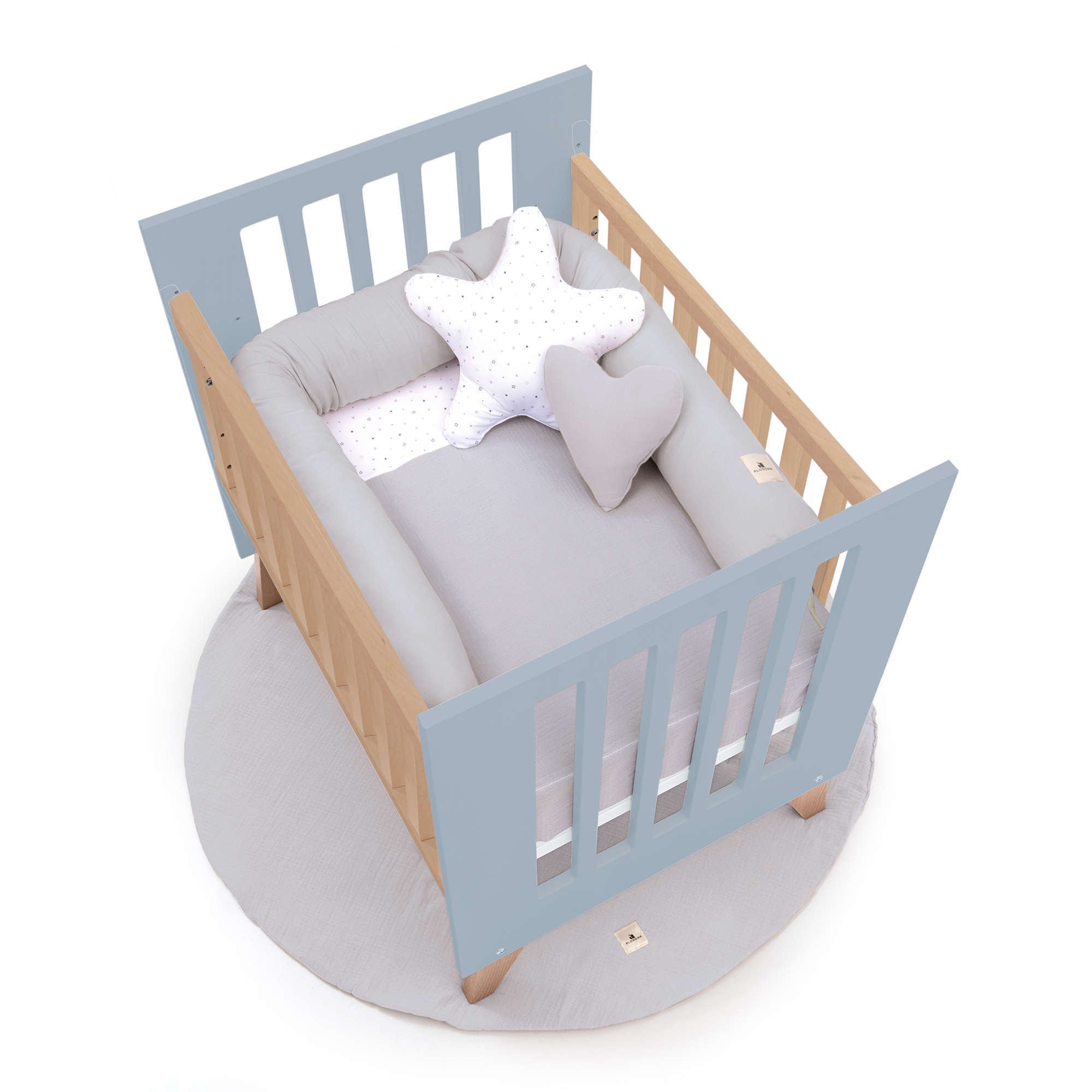 Minicuna colecho 60x80 cm (5en1) madera/azul · Nexor Uno Blu denim C187RA-M4195
