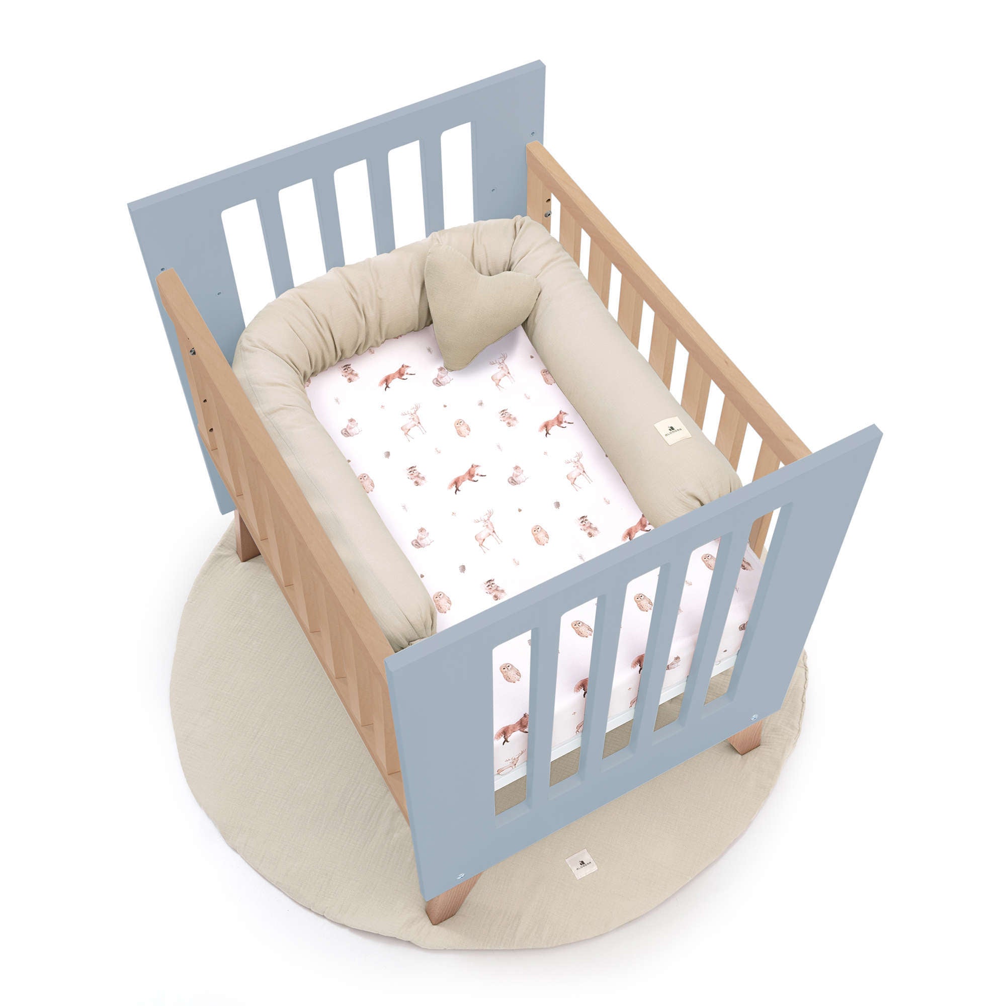 Minicuna colecho 60x80 cm (5en1) madera/azul · Nexor Uno Blu denim C187RA-M4195