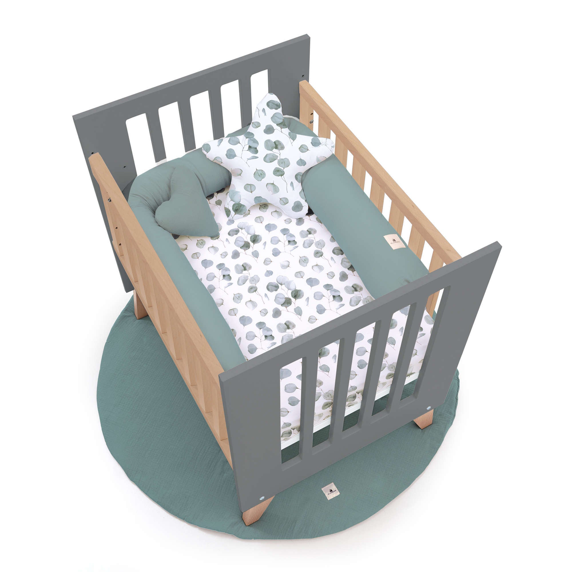 Minicuna colecho 60x80 cm (5en1) madera/antracita · Nexor Uno Antracita C187RA-M5895