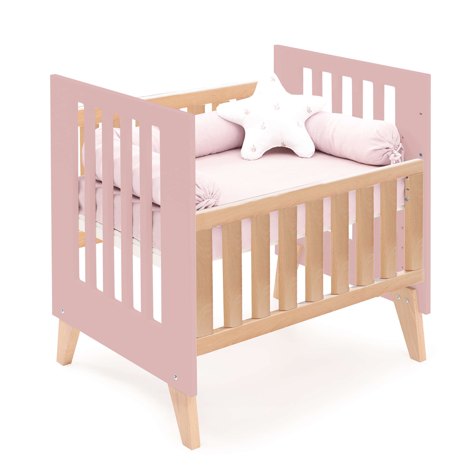 Minicuna convertible en cuna (7en1) madera/rosado · Nexor Tre Quarzo C187RT-M5995