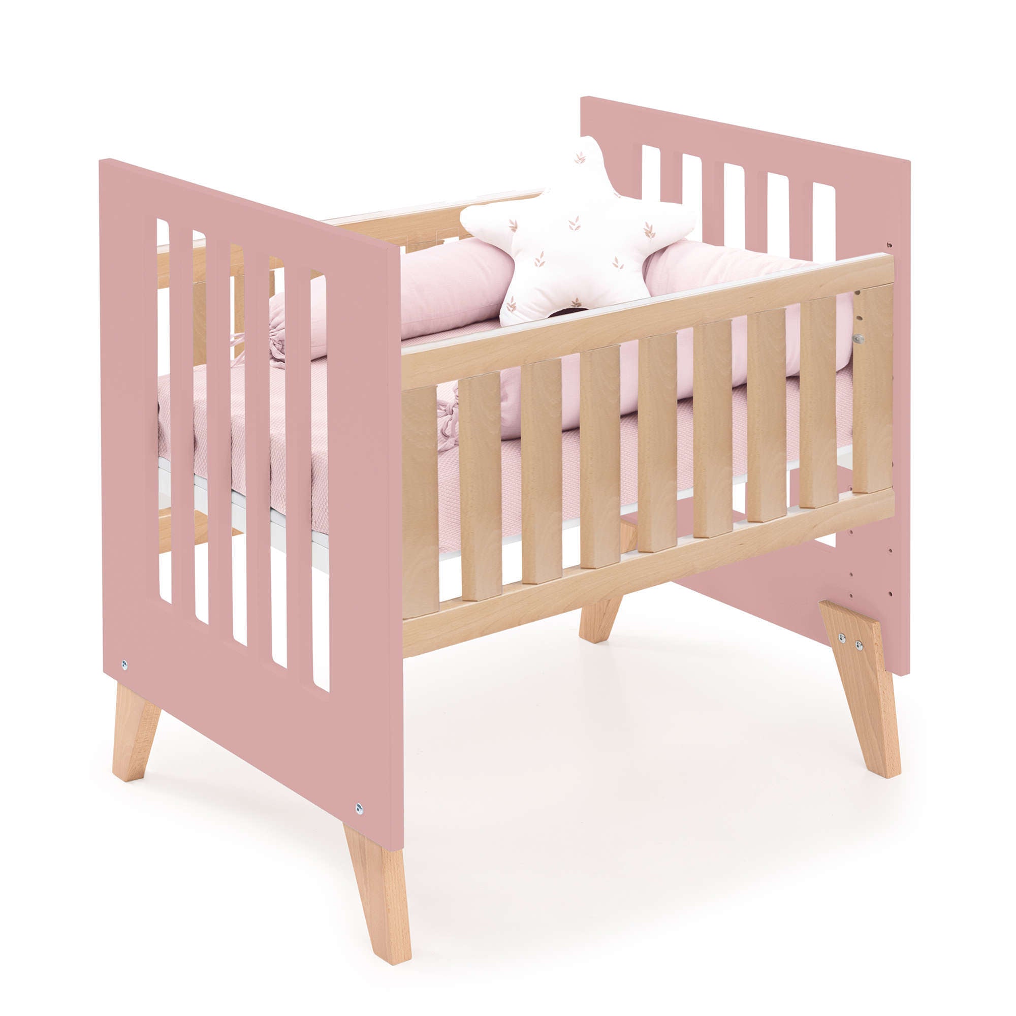 Minicuna convertible en cuna (7en1) madera/rosado · Nexor Tre Quarzo C187RT-M5995