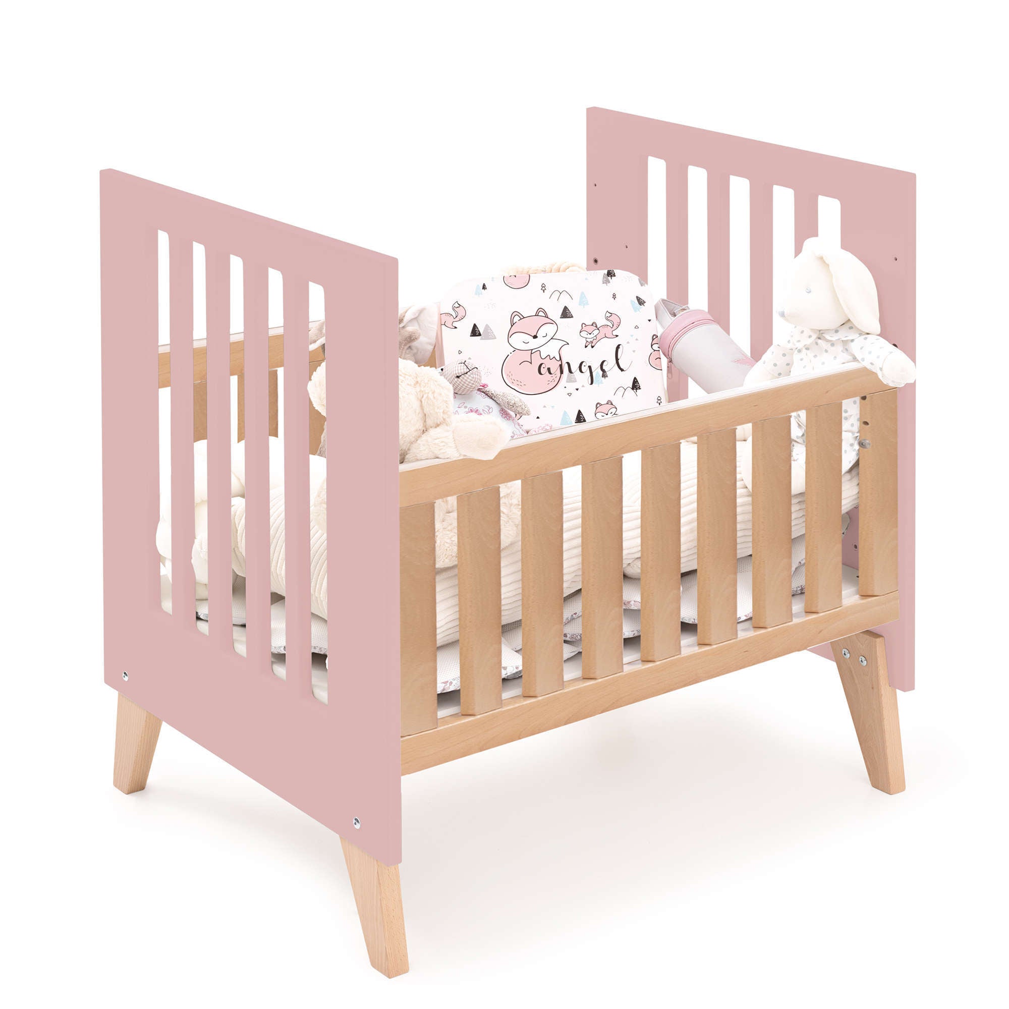Minicuna convertible en cuna (7en1) madera/rosado · Nexor Tre Quarzo C187RT-M5995