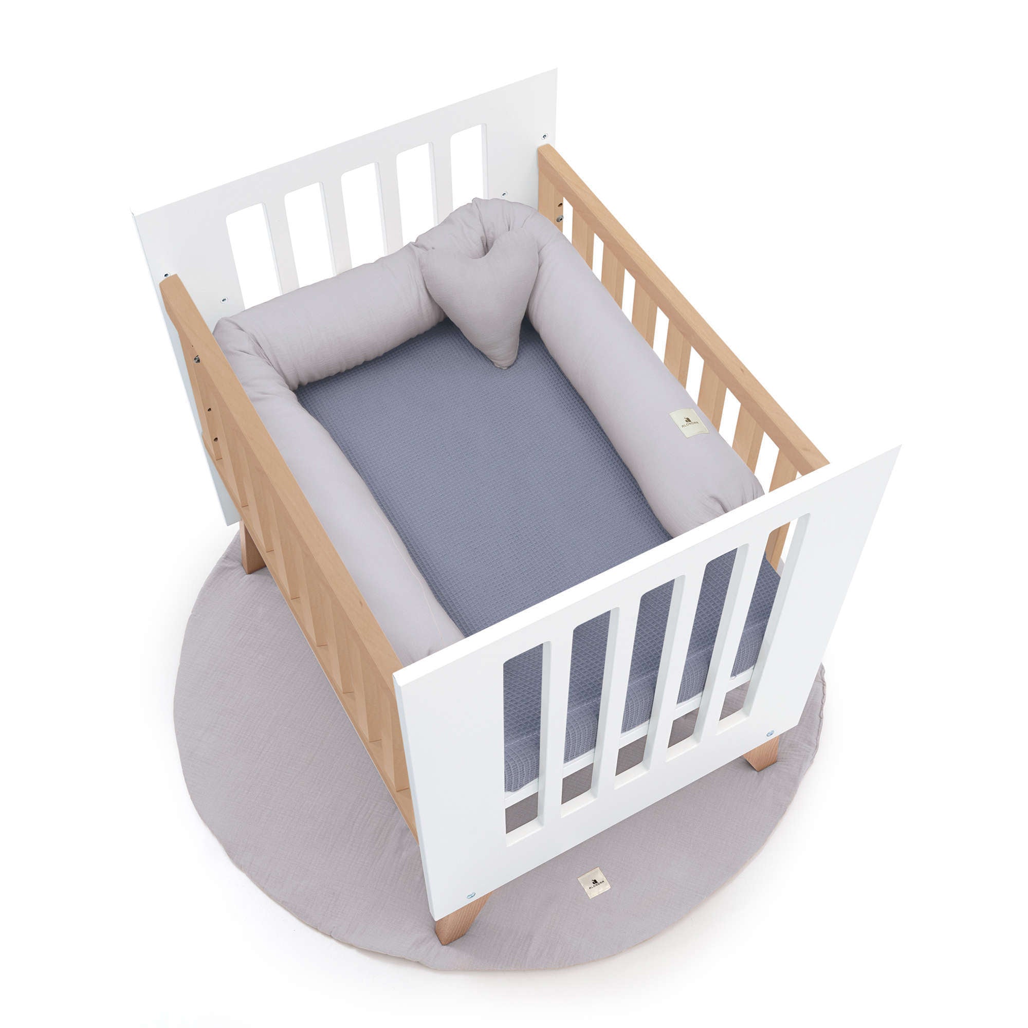 Minicuna colecho 60x80 cm (5en1) madera/blanca · Nexor Uno White C187RA-M7795