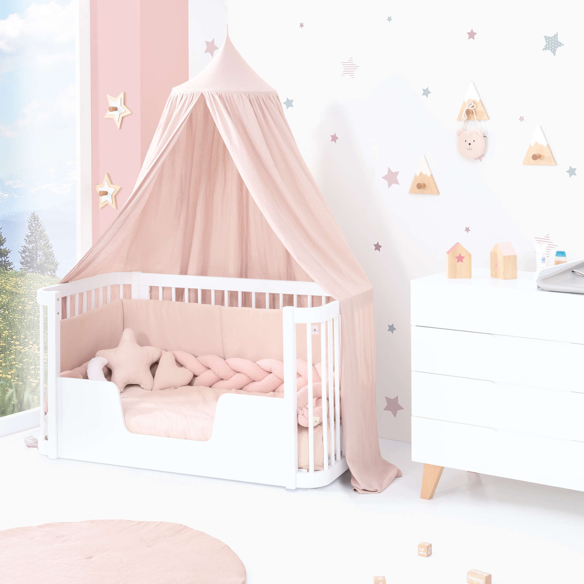 Dosel de techo para minicuna/cuna rosa · Liberty 702-132
