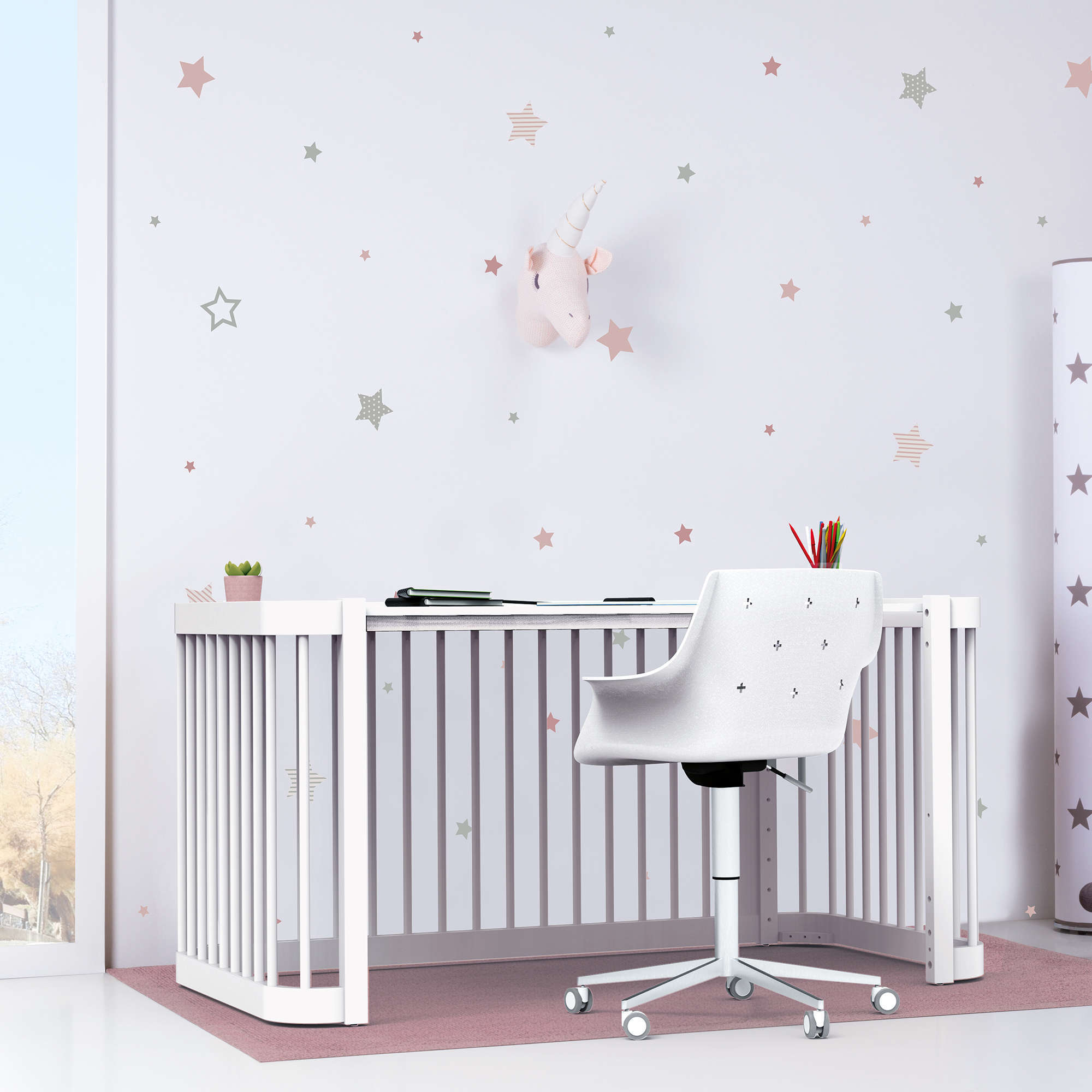 Cuna-Cama para bebé 70x140 cm (3en1) blanca · Crea Due Bianco C300-M1100