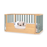 Minicuna-cuna-cama-escritorio (4en1) madera/verde · Crea Plus Tre C351-M5057