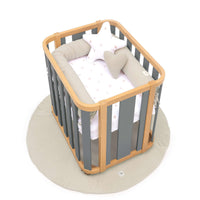 Minicuna de colecho ovalada 55x70 cm madera/gris · Crea Plus Uno C354-M5058