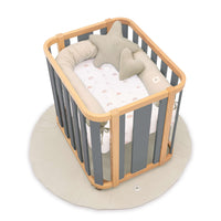 Minicuna de colecho ovalada 55x70 cm madera/gris · Crea Plus Uno C354-M5058
