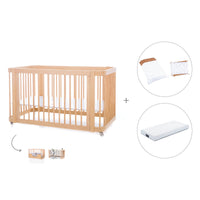 Cuna-Cama para bebé 70x140 cm (3en1) madera natural · Crea Due Nomad C300-M5000