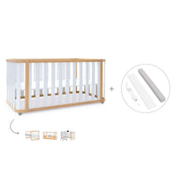 Cuna-cama-escritorio 70x140 cm (3en1) madera/blanco · Crea Plus Due C350-M5011