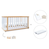 Cuna-cama-escritorio 70x140 cm (3en1) madera/blanco · Crea Plus Due C350-M5011