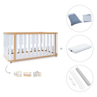 Cuna-cama-escritorio 70x140 cm (3en1) madera/blanco · Crea Plus Due C350-M5011