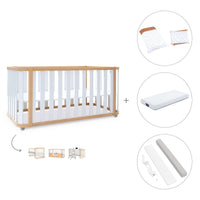 Cuna-cama-escritorio 70x140 cm (3en1) madera/blanco · Crea Plus Due C350-M5011