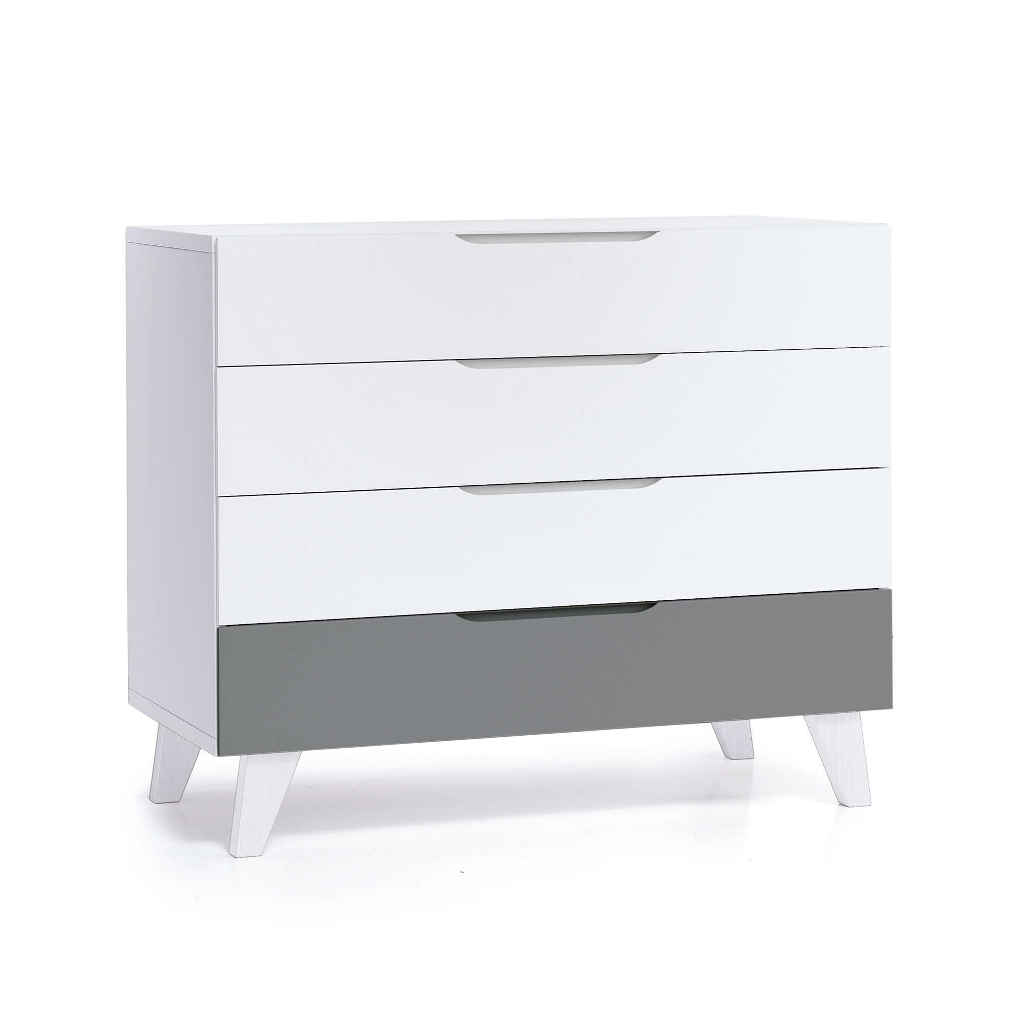 Habitación infantil bebés blanco y gris antracita · Style Antracita
