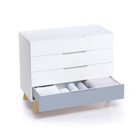 Cómoda bebé (4 cajones) con patas de madera · Nomad D247R