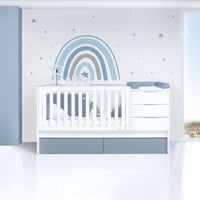 Cuna convertible 70x140 cm blanca/azul · Sero More Blu Denim K546-M7741