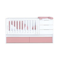 Cuna convertible 70x140 cm blanca/rosa · Sero More Quarzo K546-M7759