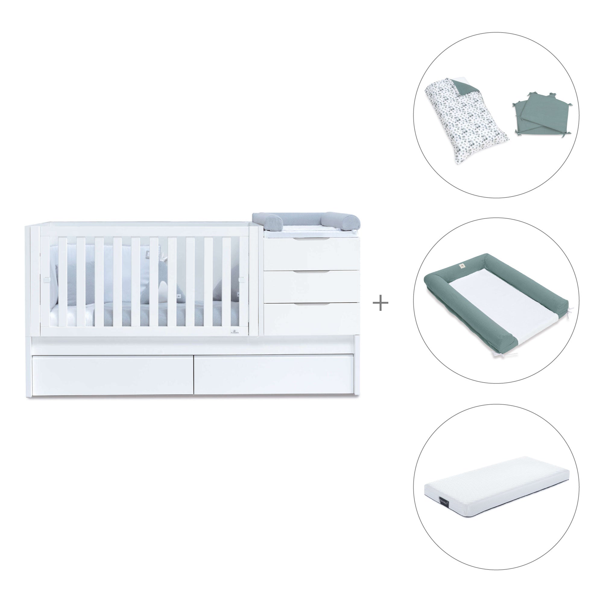 Cuna convertible 70x140 cm blanca · Sero More K546-M7700