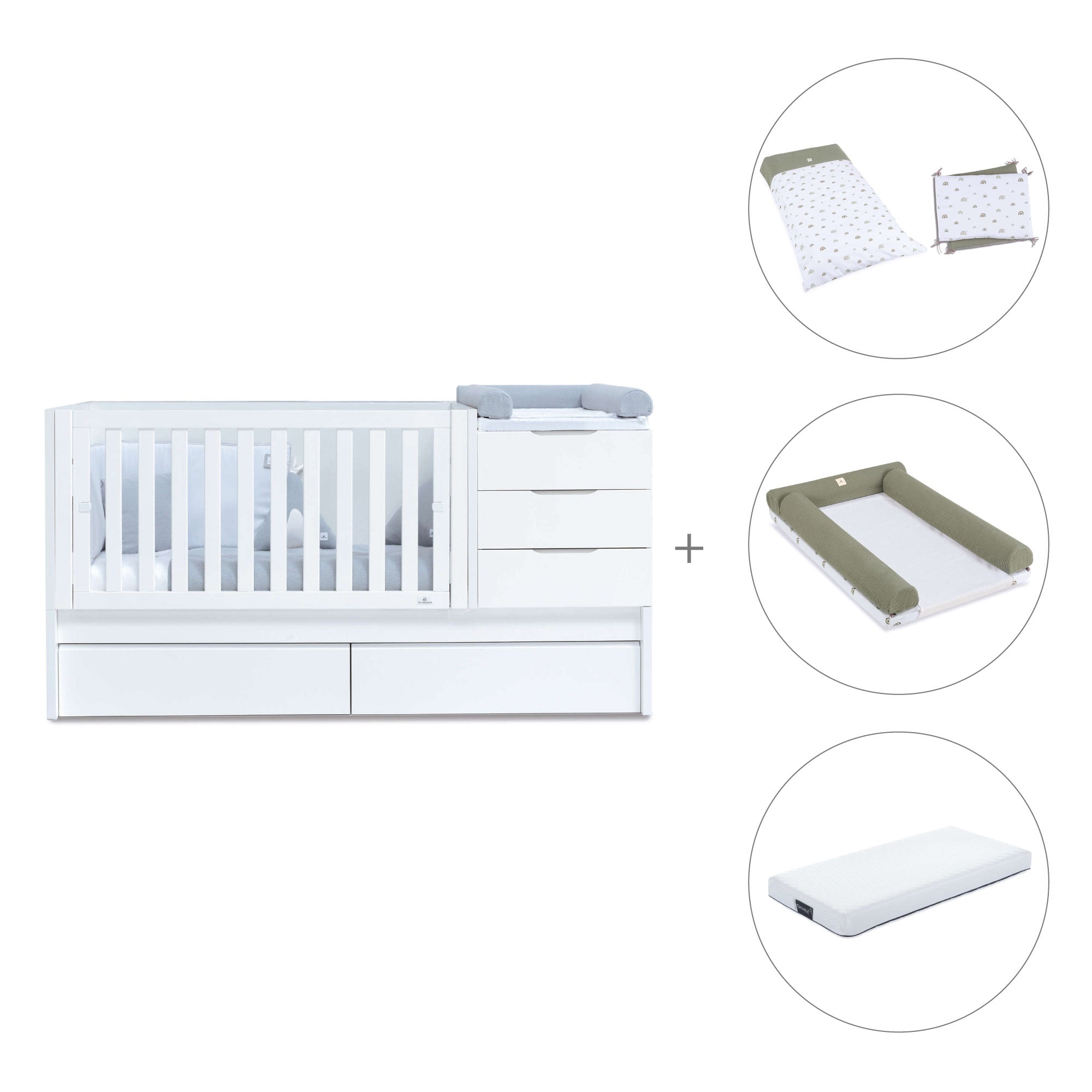 Cuna convertible 70x140 cm blanca · Sero More K546-M7700