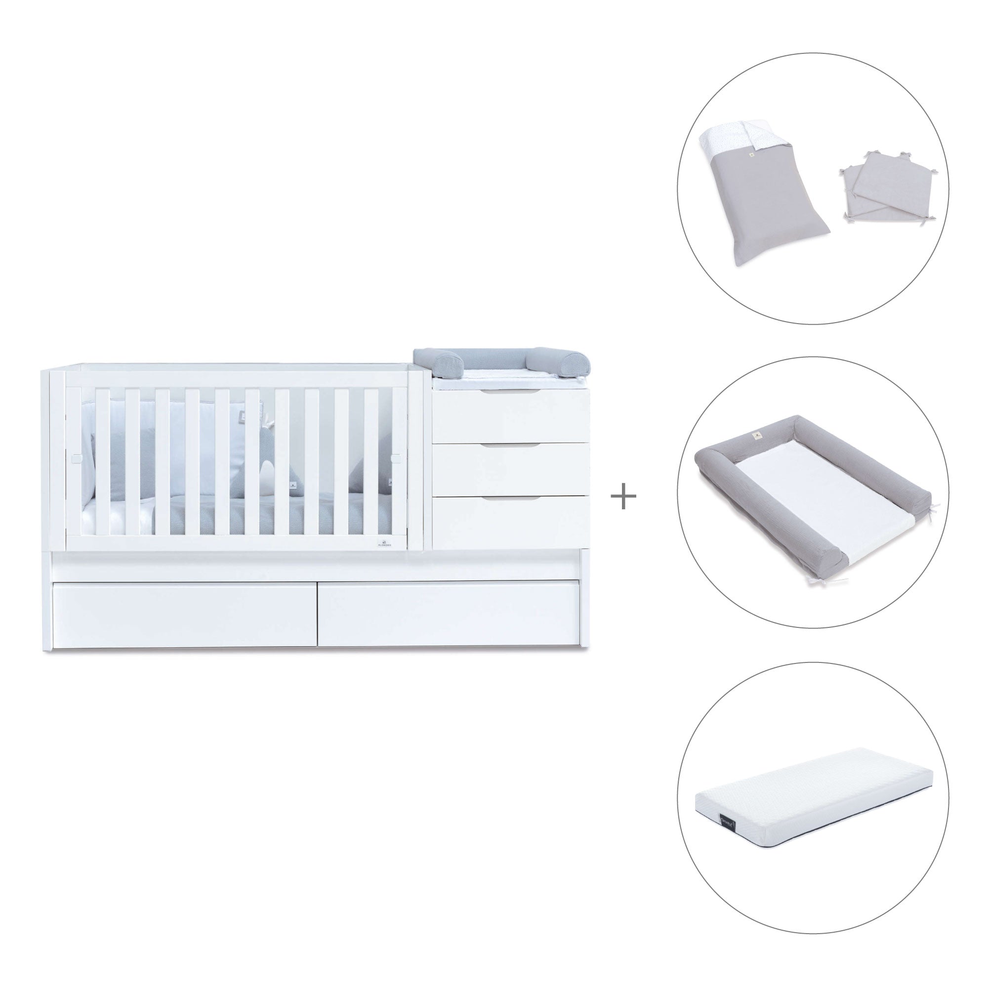 Cuna convertible 70x140 cm blanca · Sero More K546-M7700