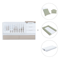 Cuna convertible 70x140 cm blanca/beige · Sero More K546-M7753