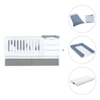 Cuna convertible 70x140 cm blanca/antracita · Sero More Antracita K546-M7758