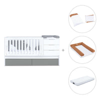 Cuna convertible 70x140 cm blanca/antracita · Sero More Antracita K546-M7758