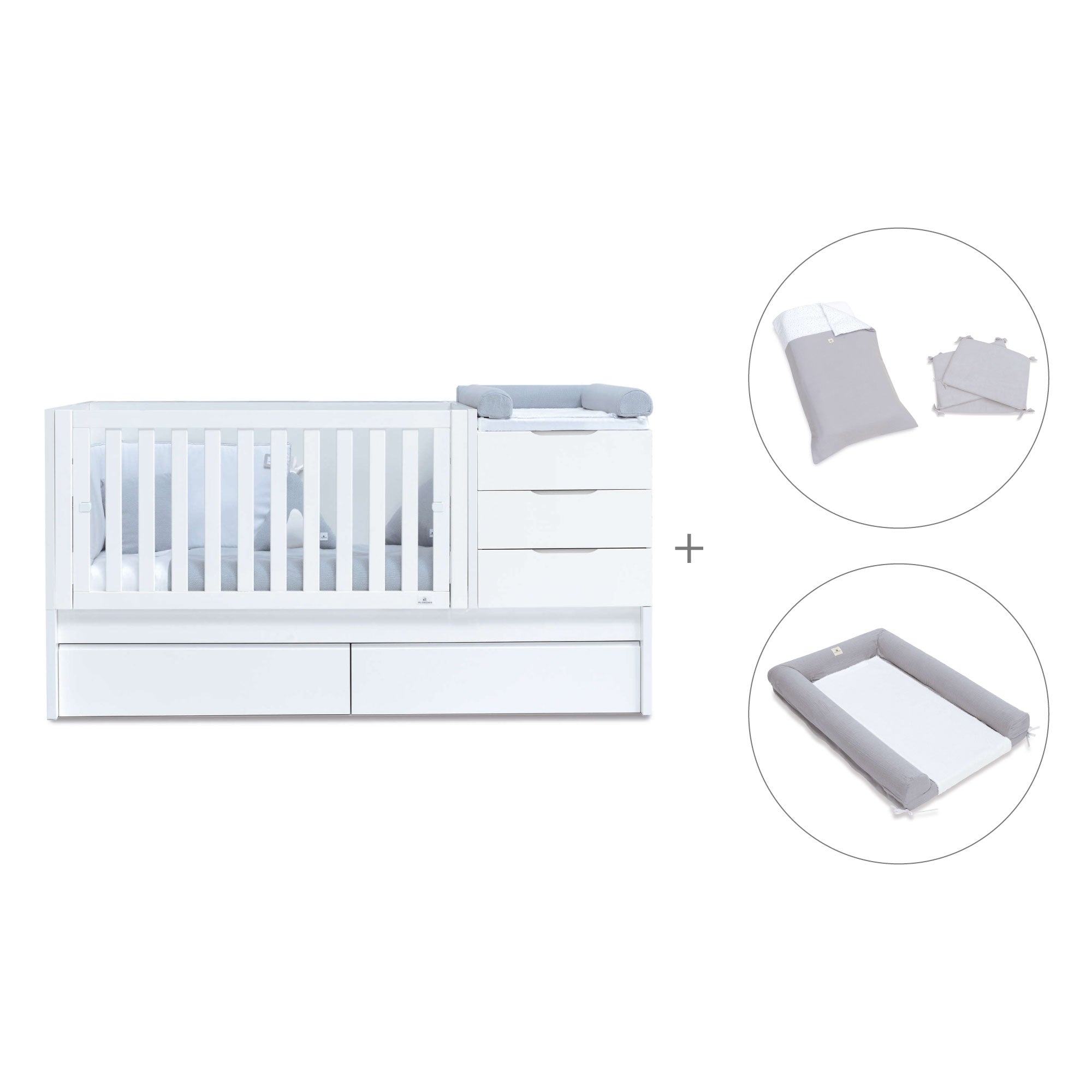 Cuna convertible 70x140 cm blanca · Sero More K546-M7700