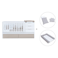 Cuna convertible 70x140 cm blanca/beige · Sero More K546-M7753