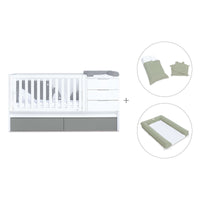 Cuna convertible 70x140 cm blanca/antracita · Sero More Antracita K546-M7758
