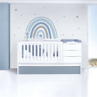 Cuna convertible 70x140 cm blanca/azul · Sero More Blu Denim K546-M7741