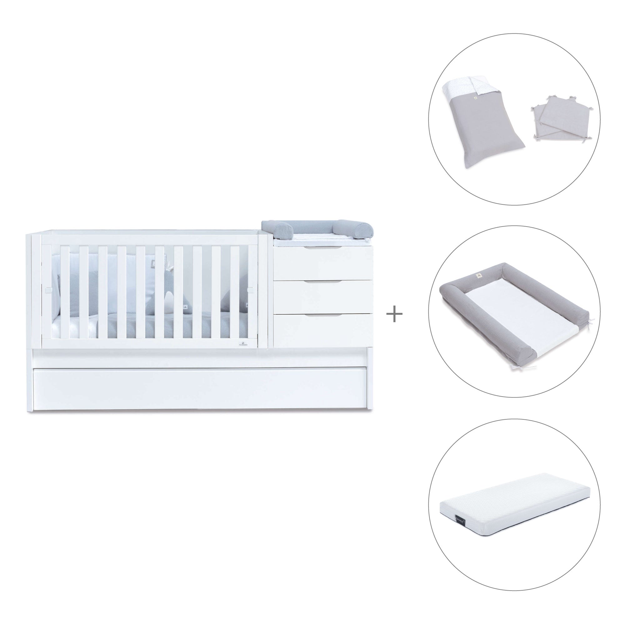 Cuna convertible 70x140 cm blanca · Sero More K546-M7700