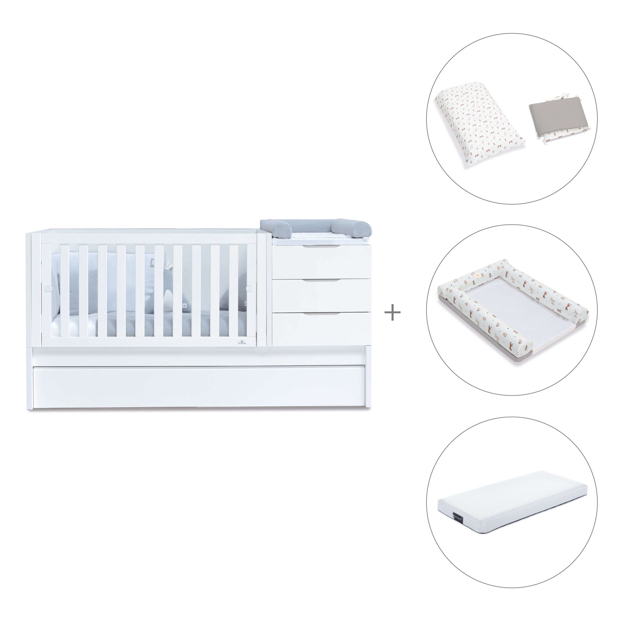 Cuna convertible 70x140 cm blanca · Sero More K546-M7700
