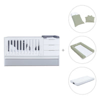 Cuna convertible 70x140 cm blanca/gris · Sero More K546-M7778