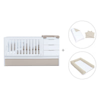 Cuna convertible 70x140 cm blanca/beige · Sero More K546-M7753