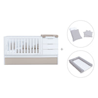 Cuna convertible 70x140 cm blanca/beige · Sero More K546-M7753