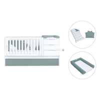 Cuna convertible 70x140 cm blanca/eucalipto · Sero More Eucalyptus K546-M7757