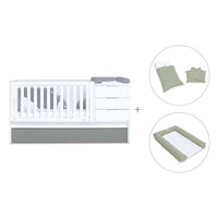 Cuna convertible 70x140 cm blanca/antracita · Sero More Antracita K546-M7758