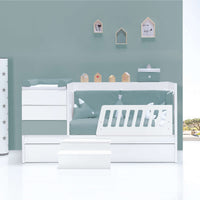 Cuna convertible 70x140 cm blanca/eucalipto · Sero Kubo Eucalyptus K551-M7757