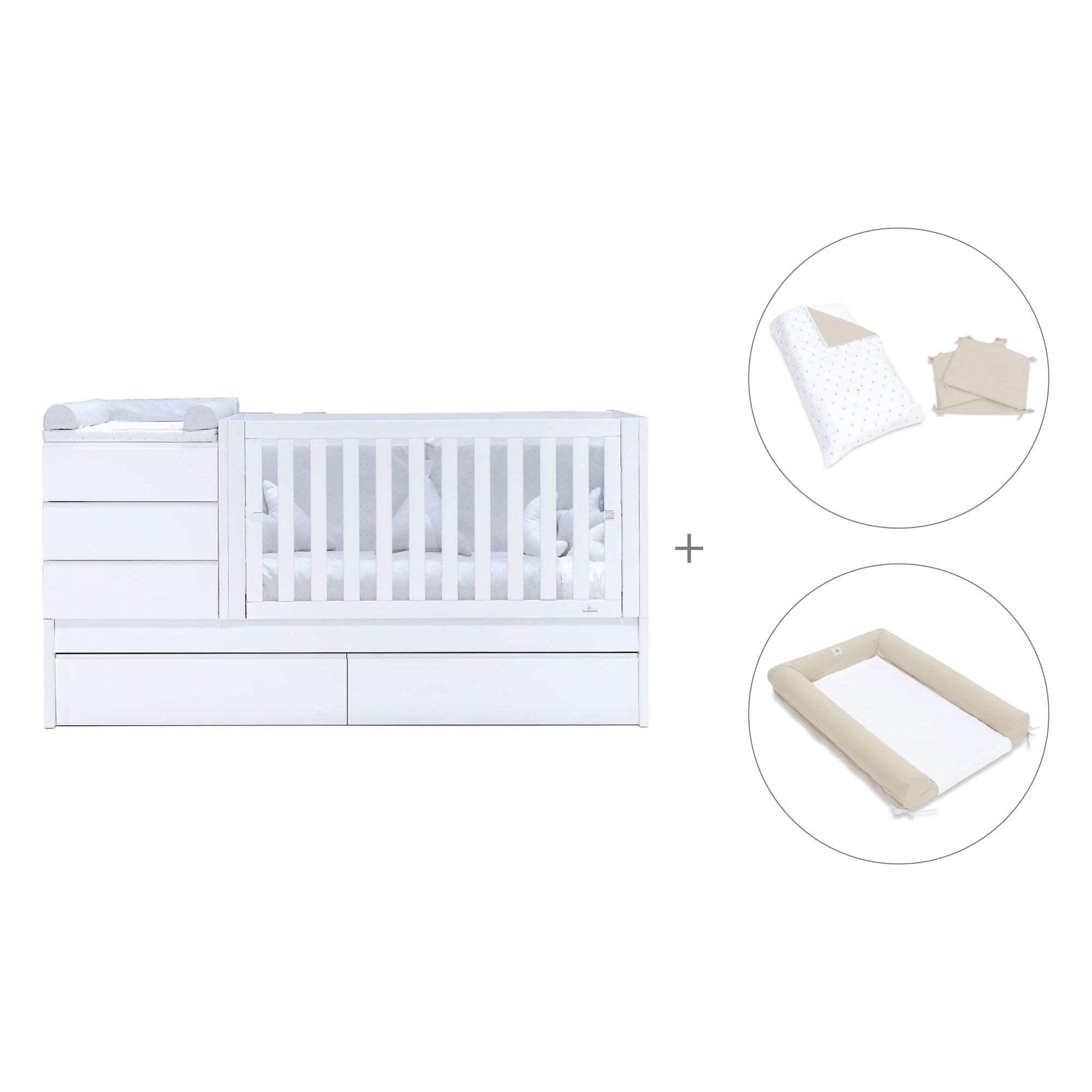 Cuna convertible 70x140 cm blanca · Sero Kubo K551-M7700