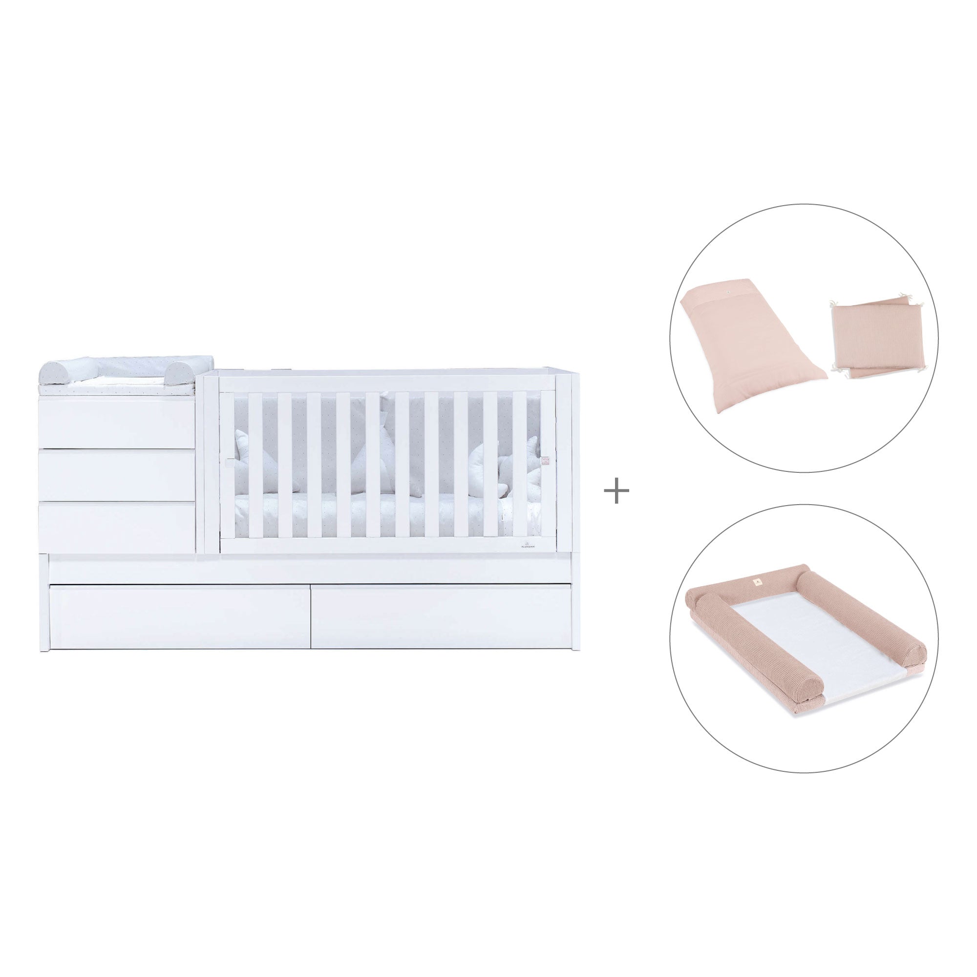 Cuna convertible 70x140 cm blanca · Sero Kubo K551-M7700
