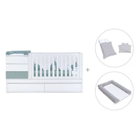 Cuna convertible 70x140 cm blanca/eucalipto · Sero Kubo Eucalyptus K551-M7757