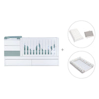 Cuna convertible 70x140 cm blanca/eucalipto · Sero Kubo Eucalyptus K551-M7757