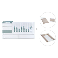 Cuna convertible 70x140 cm blanca/eucalipto · Sero Kubo Eucalyptus K551-M7757