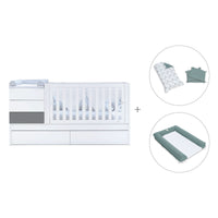 Cuna convertible 70x140 cm blanca/antracita · Sero Kubo Antracita K551-M7758