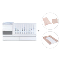 Cuna convertible 70x140 cm blanca/antracita · Sero Kubo Antracita K551-M7758