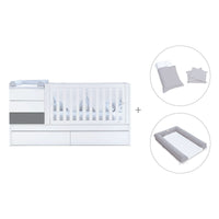 Cuna convertible 70x140 cm blanca/antracita · Sero Kubo Antracita K551-M7758