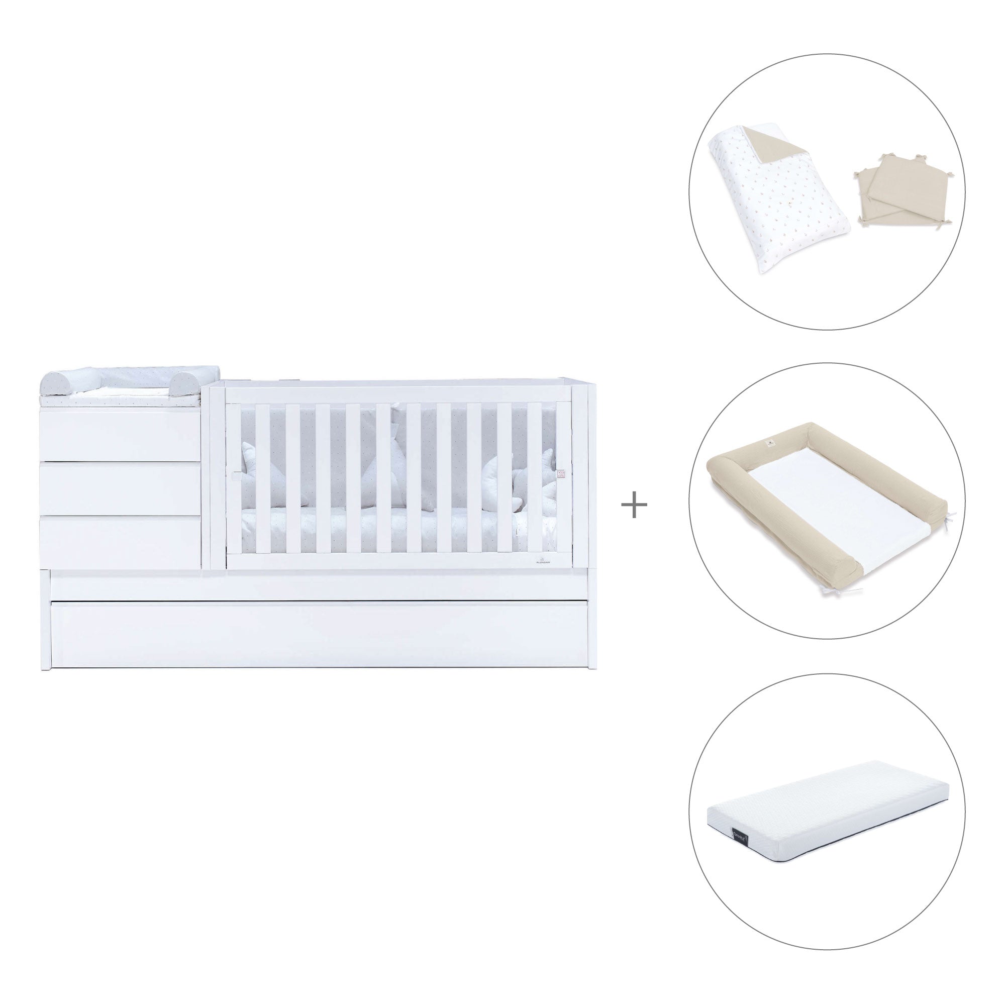 Cuna convertible 70x140 cm blanca · Sero Kubo K551-M7700