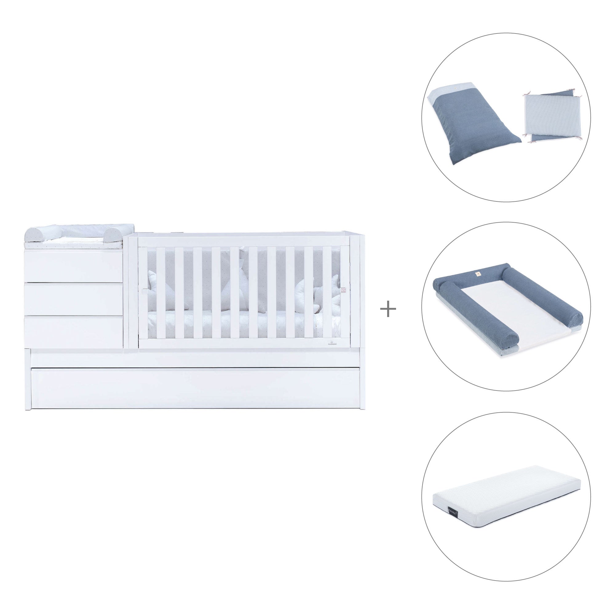 Cuna convertible 70x140 cm blanca · Sero Kubo K551-M7700